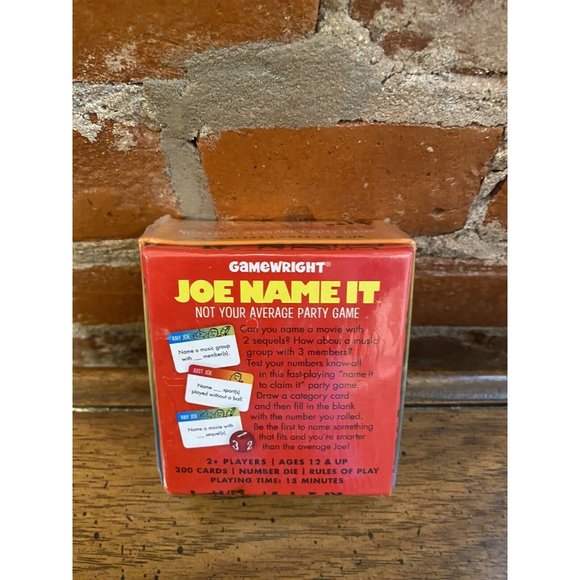 SEALED JOE NAME IT NOT YOUR AVERAGE PARTY GAME GAMEWRIGHT - Picture 2 of 2
